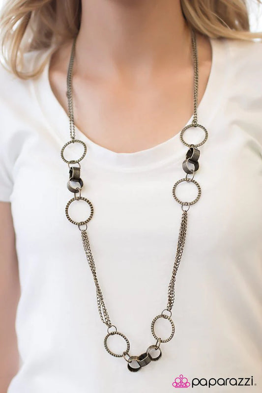 Paparazzi Necklace ~ Care To Join Us? - Brass