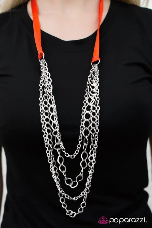 Paparazzi Necklace ~ No Strings Attached - Orange