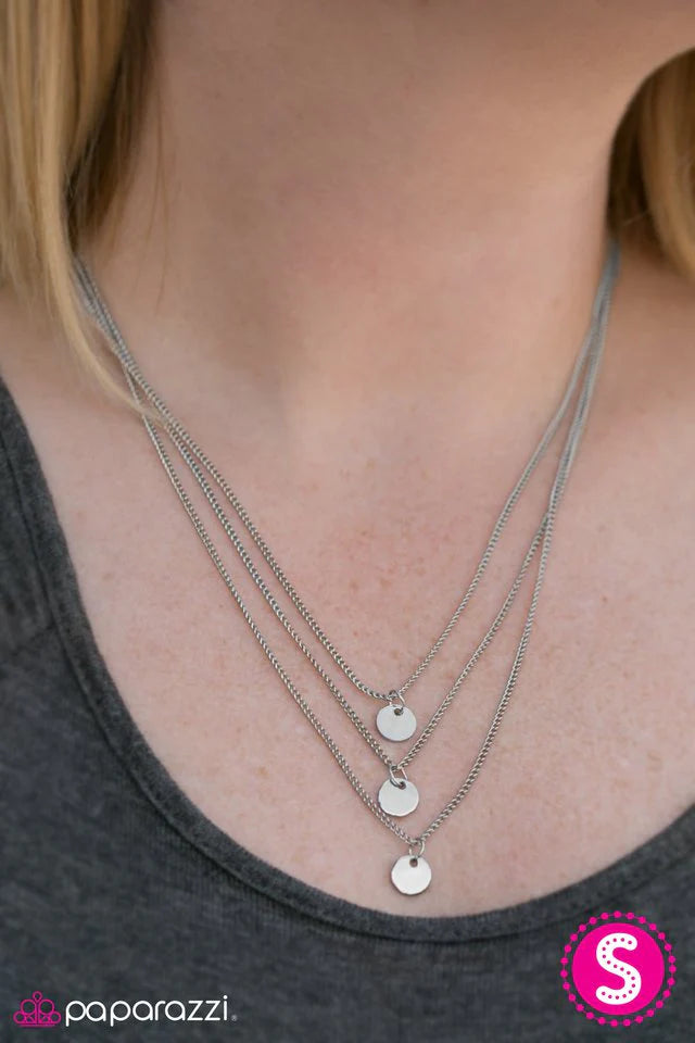 Paparazzi Necklace ~ Trio Falls - Silver