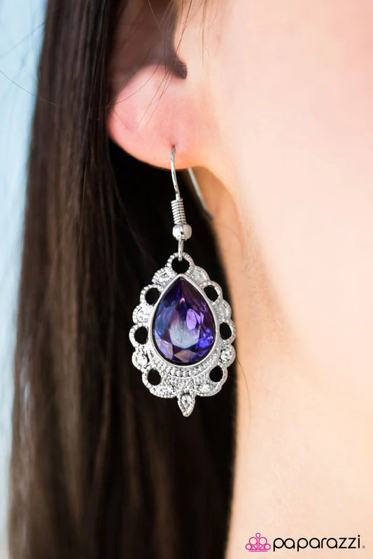 Paparazzi Earring ~ Classy Casanova - Purple