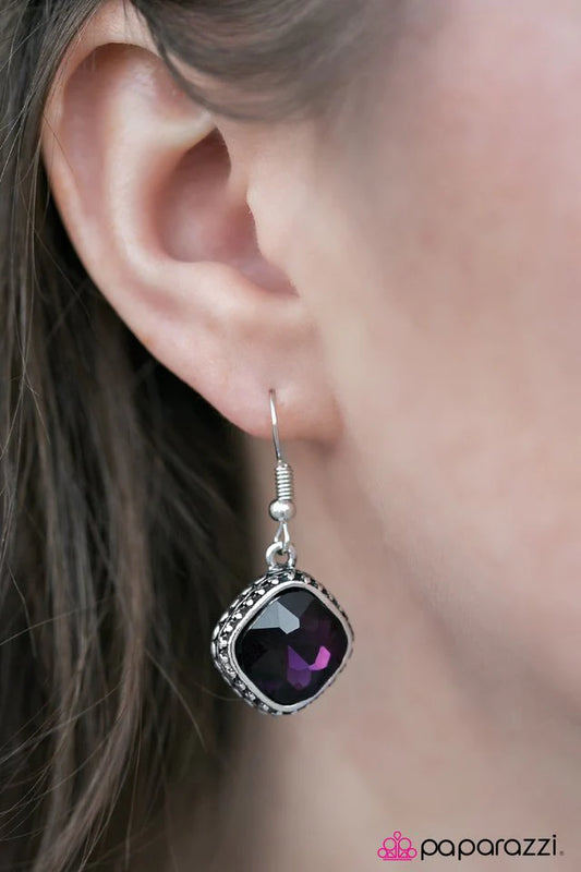 Paparazzi Earring ~ Royal Treasure - Purple