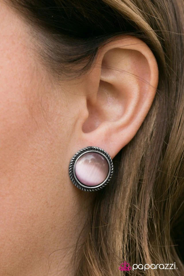 Paparazzi Earring ~ Moon Swoon - Pink