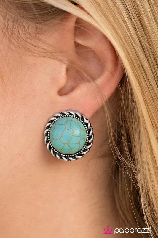 Paparazzi Earring ~ Born In A Barn - Blue