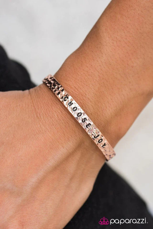 Paparazzi Bracelet ~ Choose Joy - Rose Gold