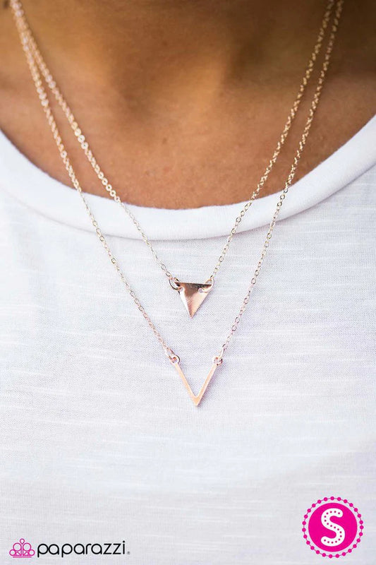 Paparazzi Necklace ~ Prove Your Point - Rose Gold