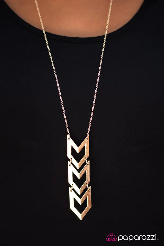 Paparazzi Necklace ~ Impressive Track Record - Gold