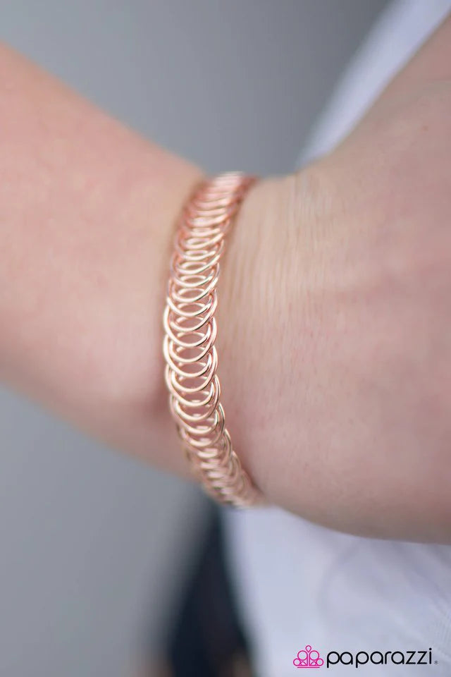 Paparazzi Bracelet ~ Wrap The Wrap - Rose Gold