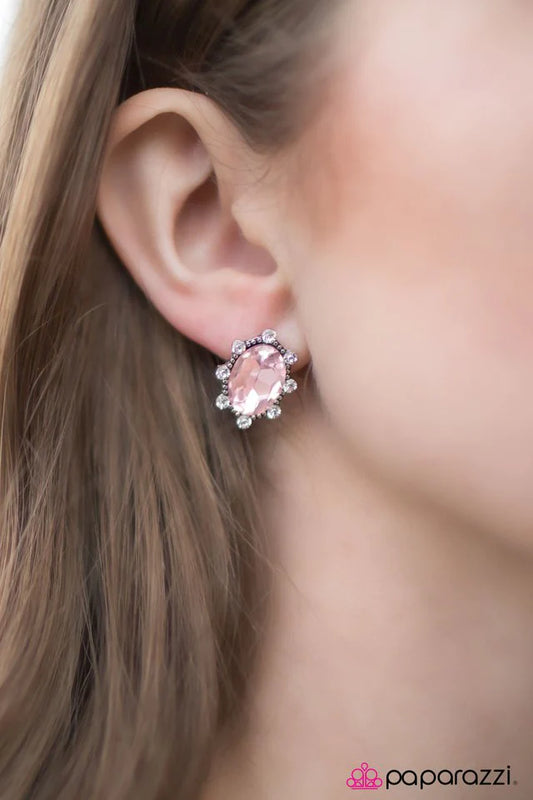 Paparazzi Earring ~ Truly Kissable - Pink