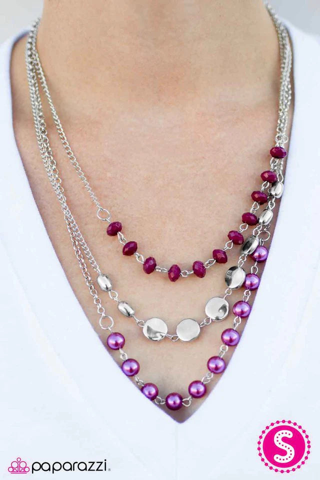 Paparazzi Necklace ~ Living The Glamorous Life - Pink