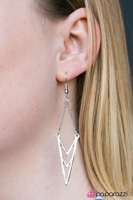 Paparazzi Earring ~ Take The Spear - Silver