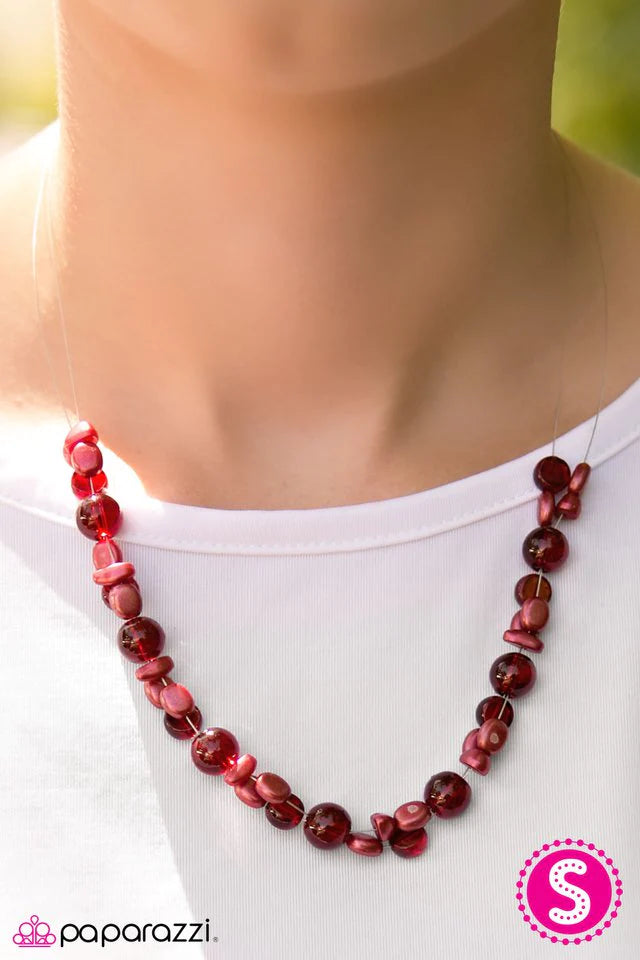 Paparazzi Necklace ~ Floating On Air - Red