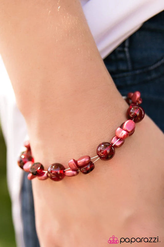 Pulsera Paparazzi ~ No olvides respirar - Rojo