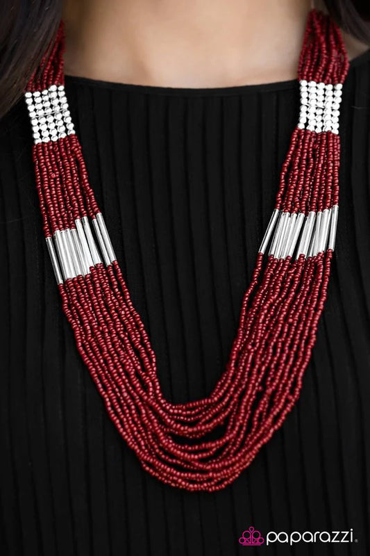 Collar Paparazzi ~ Let It BEAD - Rojo