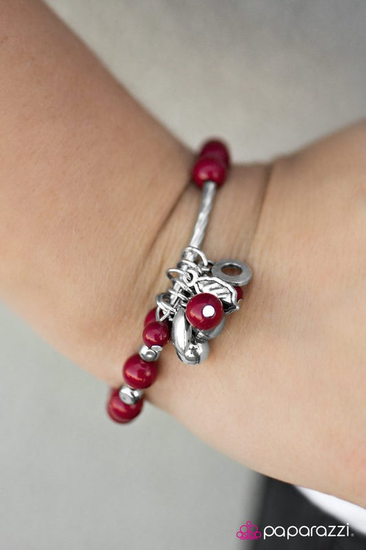 Paparazzi Bracelet ~ Turning On The Charm - Red