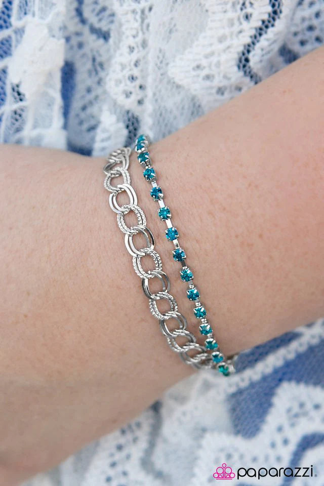 Paparazzi Bracelet ~ Double Time - Blue