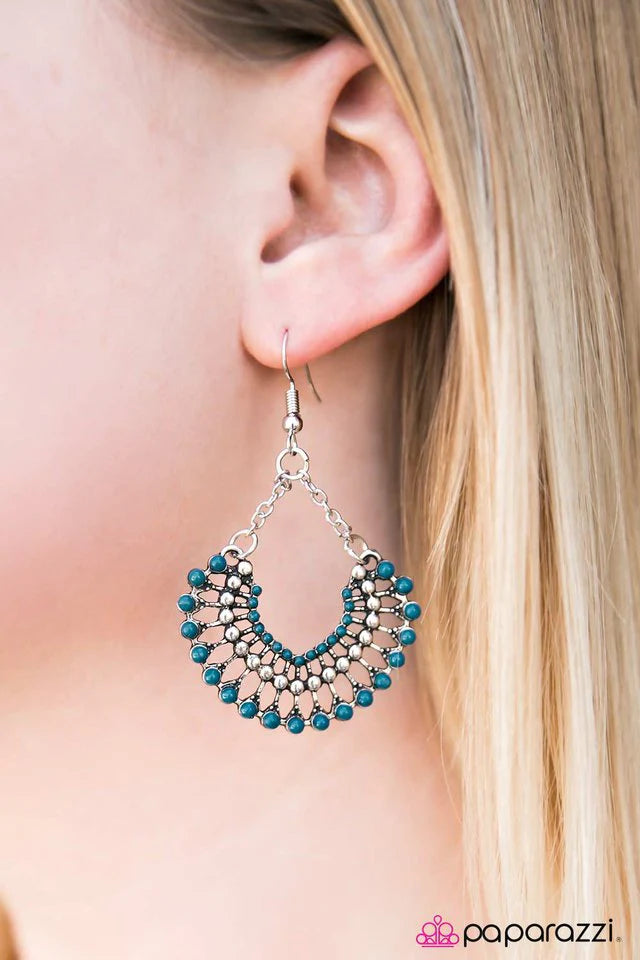 Paparazzi Earring ~ FAN Together - Blue