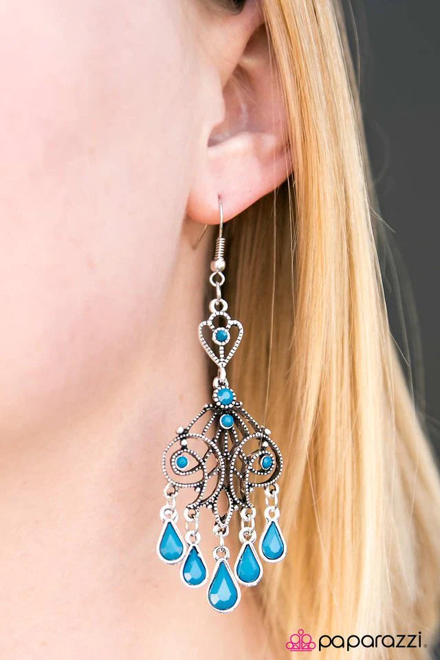 Paparazzi Earring ~ Diva Decadence - Blue