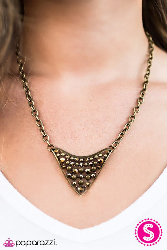 Paparazzi Necklace ~ No Harm, No Foul - Brass