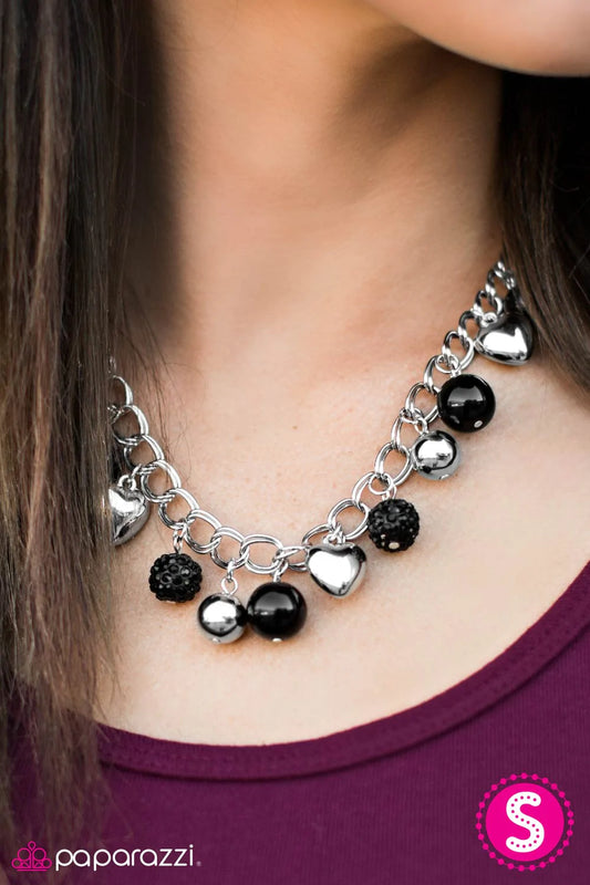 Paparazzi Necklace ~ Twitterpated - Black