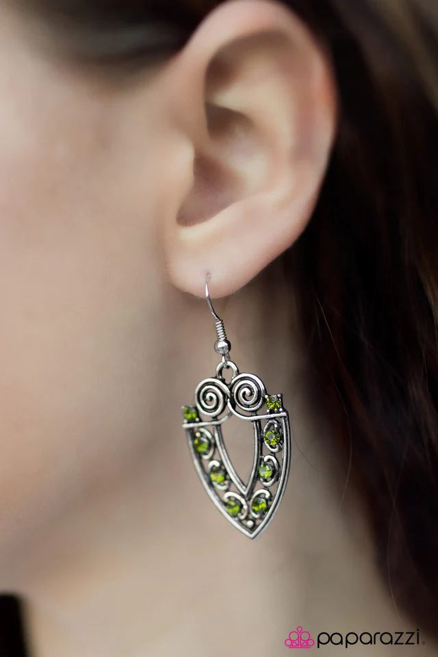 Paparazzi Earring ~ Call A Spade A Spade - Green
