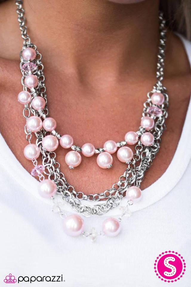 Paparazzi Necklace ~ When On Wall Street - Pink