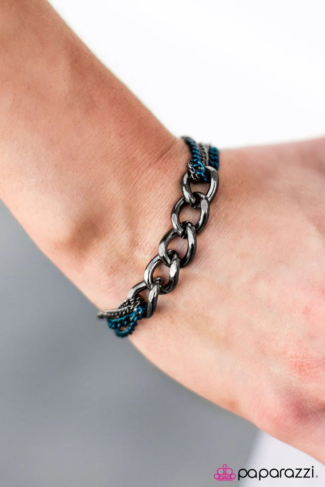 Pulsera Paparazzi ~ Double Play - Azul
