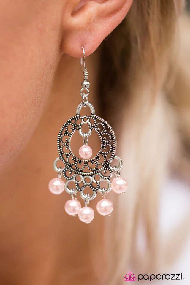 Paparazzi Earring ~ Seafront Property - Pink