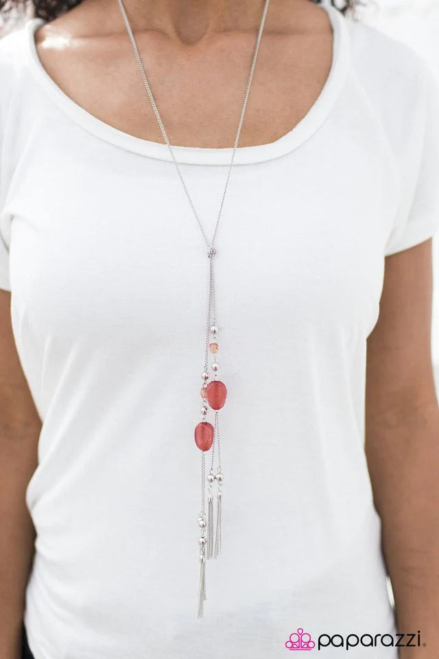 Paparazzi Necklace ~ GLITTER-Sweet - Red