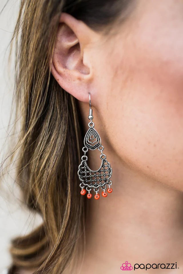 Paparazzi Earring ~ Canyon Colors - Orange