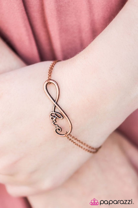 Paparazzi Bracelet ~ Lovers Leap - Copper