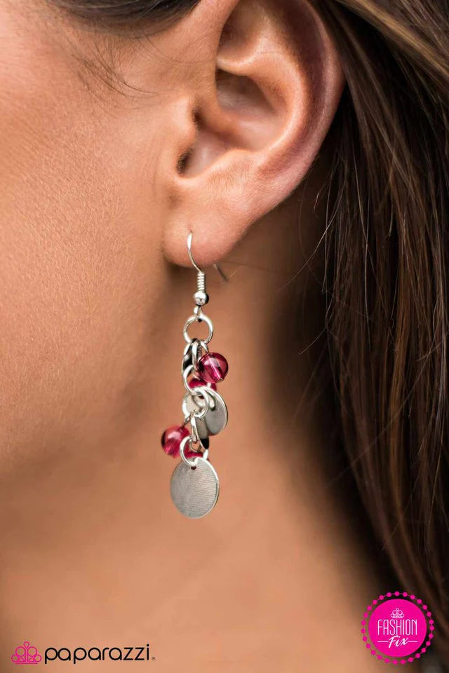 Paparazzi Earring ~ Shake, Shake, Shake - Pink