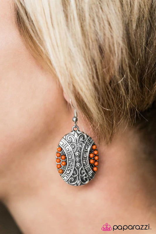 Paparazzi Earring ~ Wherever I MAYAN Roam - Orange