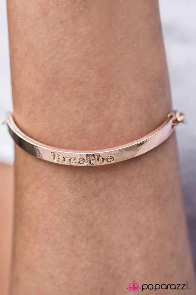 Paparazzi Bracelet ~ Breathe Easy - Gold