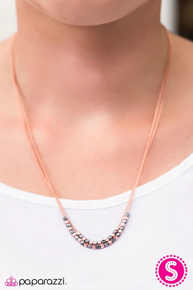 Paparazzi Necklace ~ Rock The Block - Copper