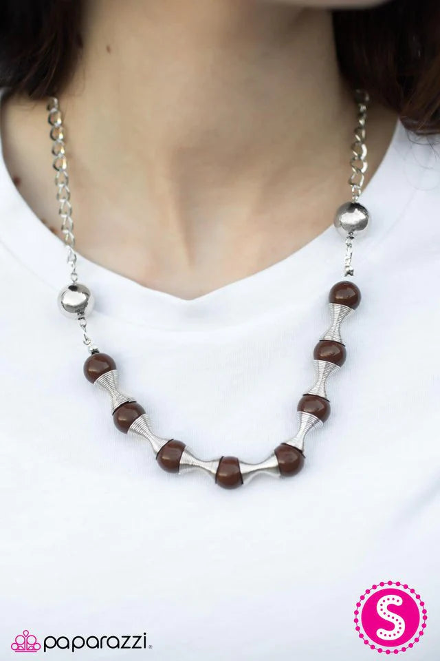 Paparazzi Necklace ~ Spring To Mind - Brown