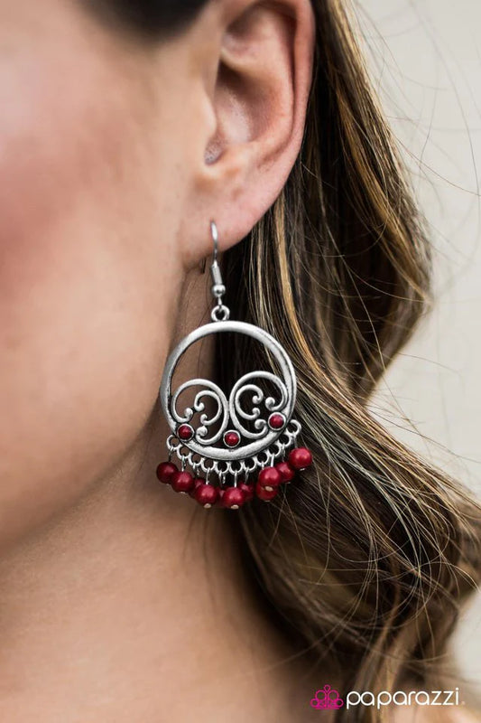 Paparazzi Earring ~ Coast View - Red