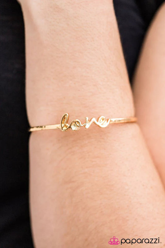 Paparazzi Bracelet ~ I Love It - Gold