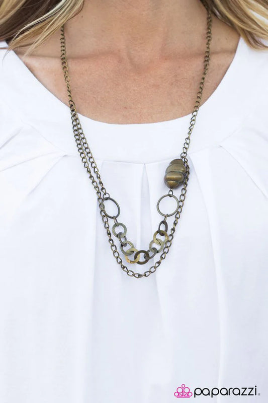 Paparazzi Necklace ~ The Industrial Revolution - Brass