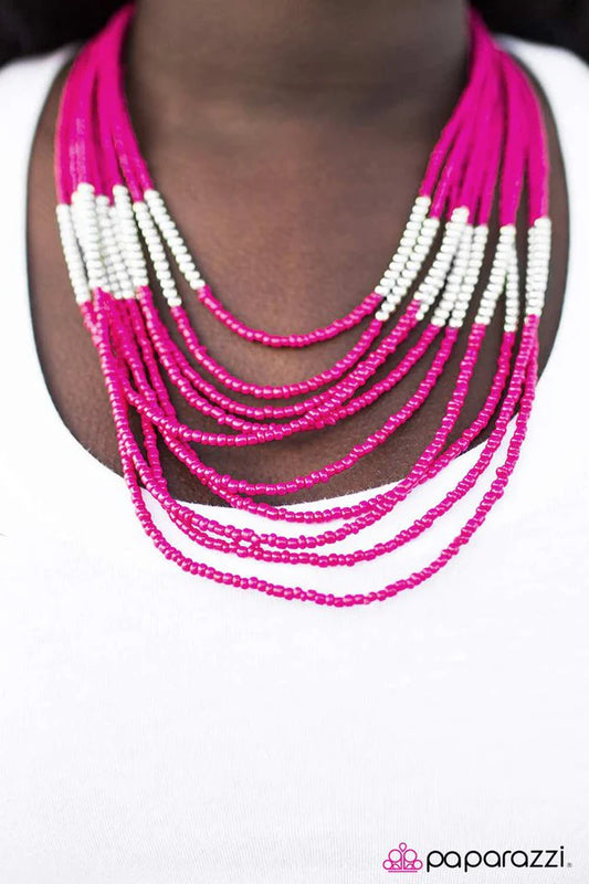 Collar Paparazzi ~ Get With The BEAD - Rosa