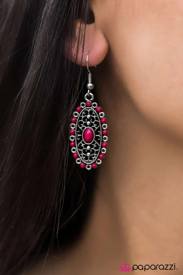 Paparazzi Earring ~ Rio Carnival - Pink