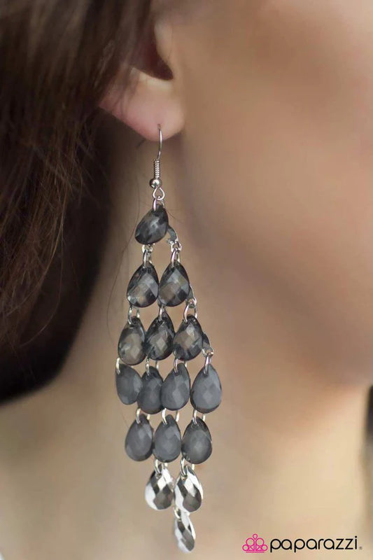 Paparazzi Earring ~ Hey Ombre! - Silver