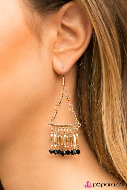 Paparazzi Earring ~ Wherever I May ROME - Gold