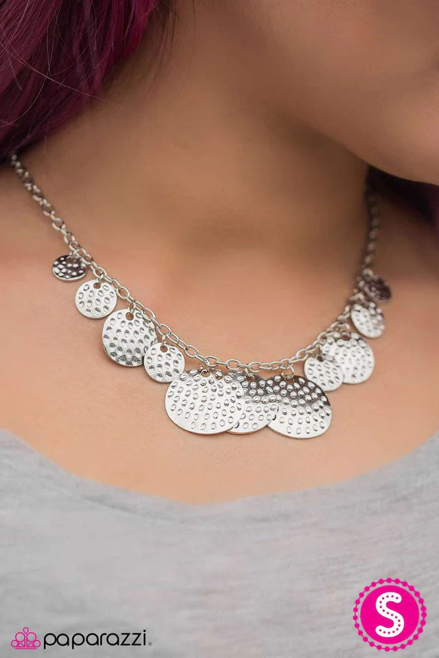 Paparazzi Necklace ~ BAROQUE and Roll - Silver