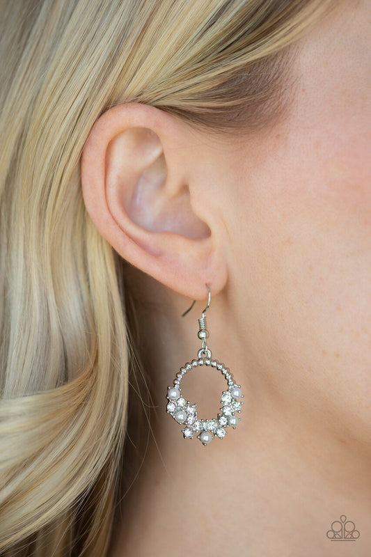 Paparazzi Earring ~ Refined Razzle - White