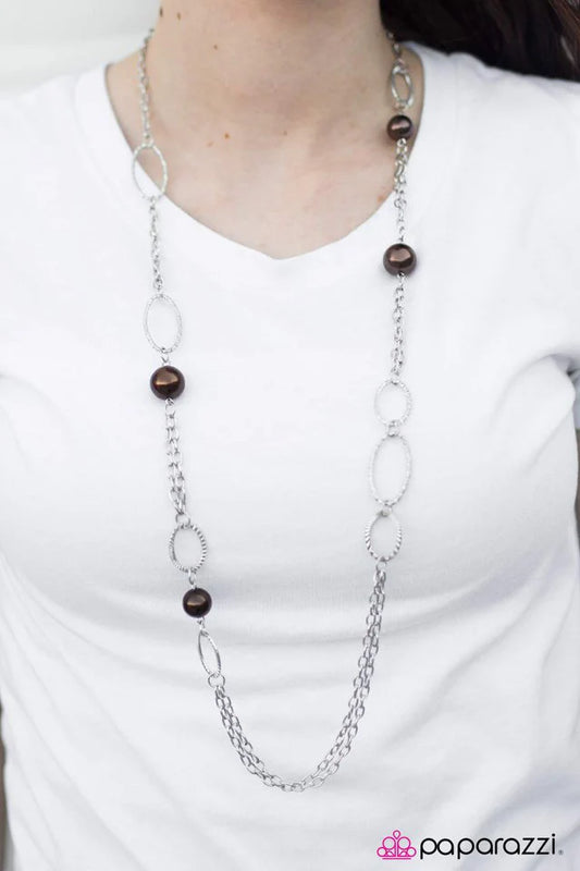 Paparazzi Necklace ~ Celebrity Gossip - Brown