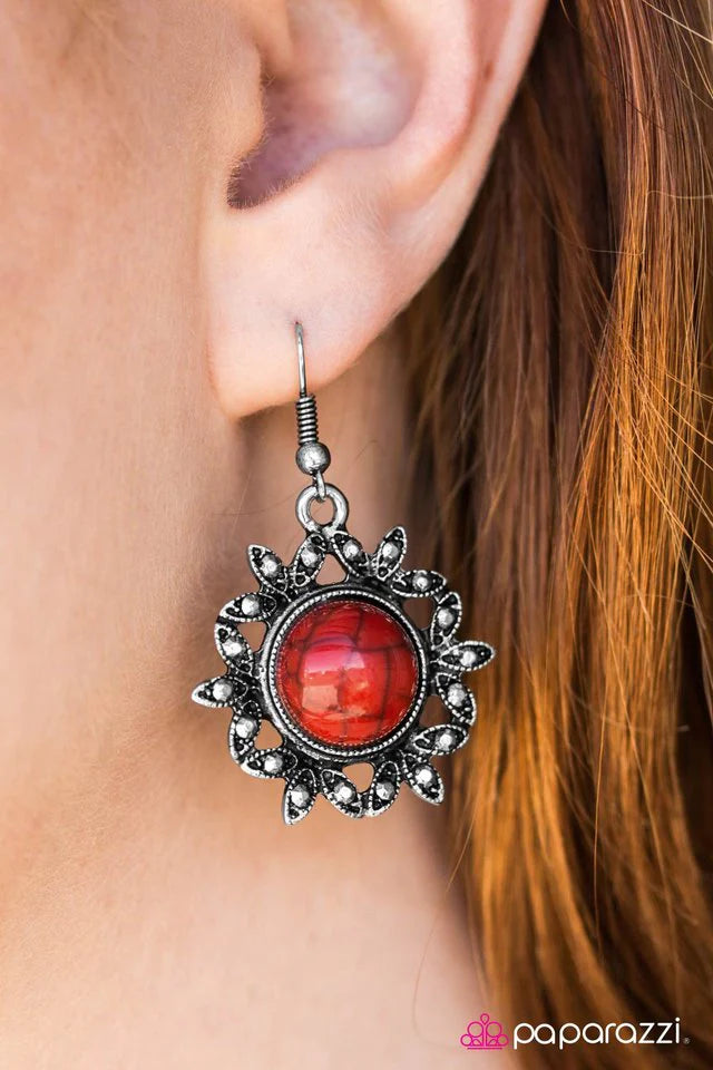 Paparazzi Earring ~ Earth Day - Red