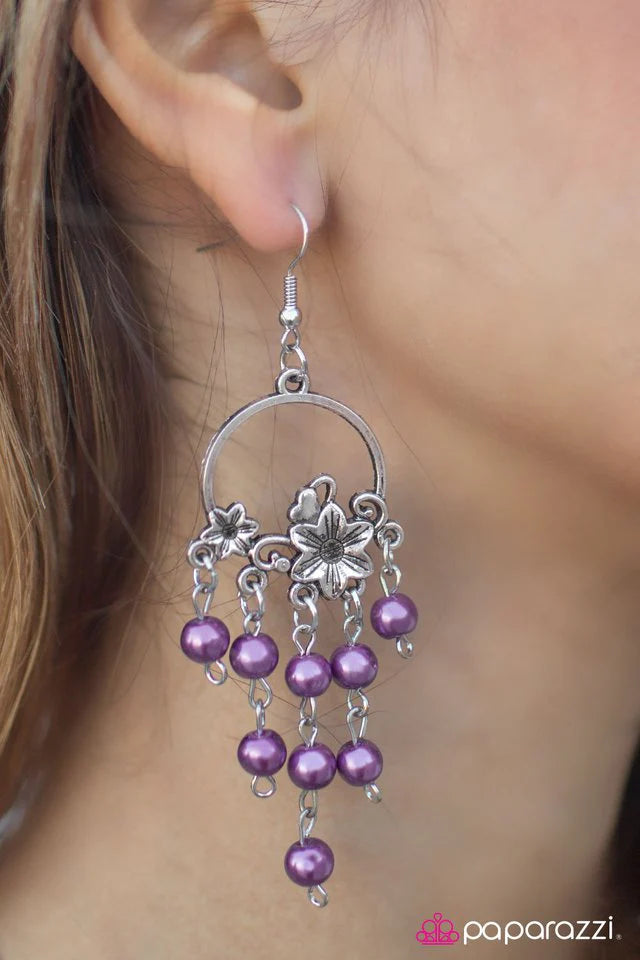 Paparazzi Earring ~ Caribbean Paradise - Purple