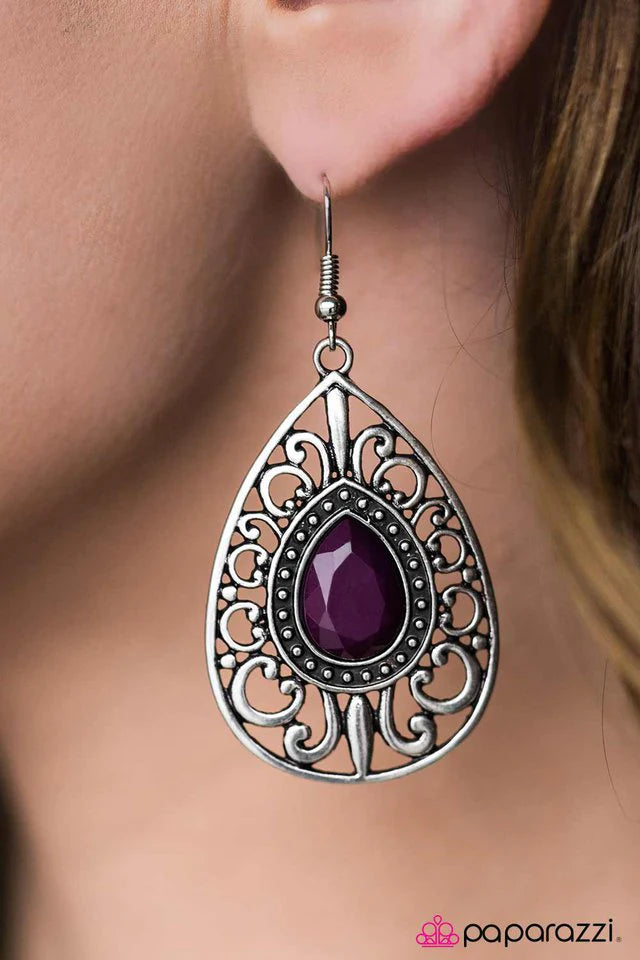 Paparazzi Earring ~ Swept Up In It All - Purple