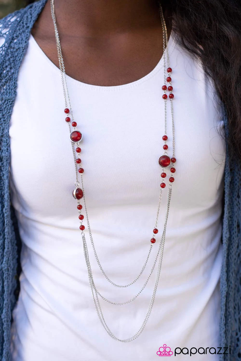 Paparazzi Necklace ~ Wide Open Skies - Red