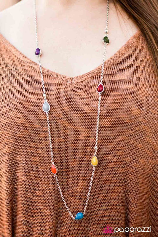 Paparazzi Necklace ~ Teardrop Diva - Multi